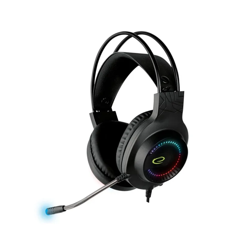 Esperanza EGH7100 1,5 m USB juhtmega mängurikõrvaklapid mikrofoniga, must, RGB valgustusega