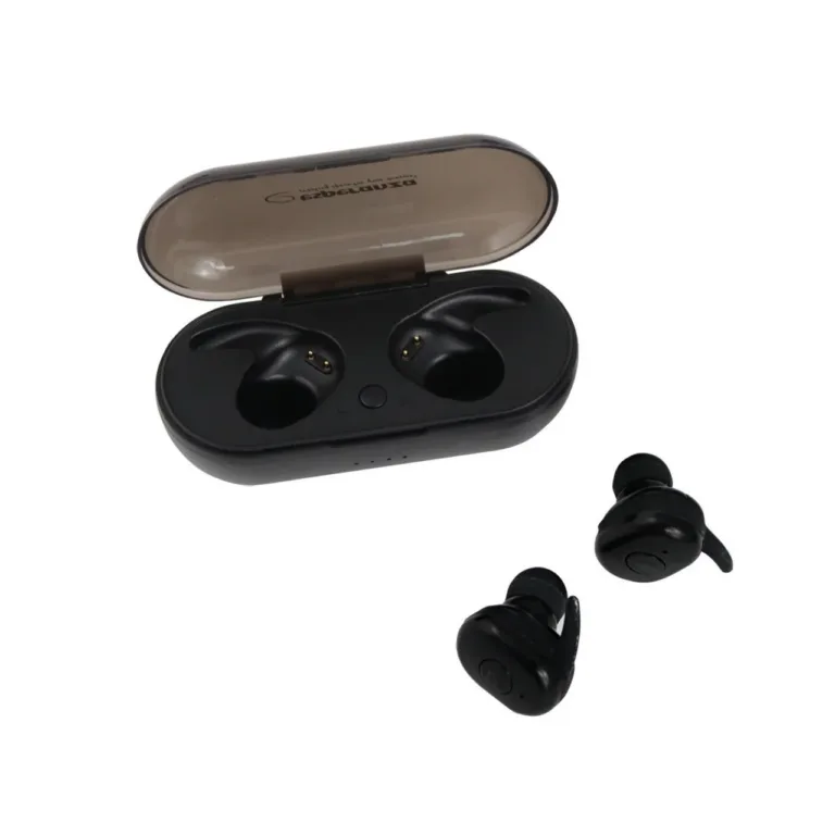 Esperanza EH225K TWS Cardera mustad in-ear Bluetooth 5.0 juhtmevabad kõrvaklapid mikrofoniga, laadimiskarbiga ja punase taustvalgustusega, kõnedele ja muusikakuulamiseks
