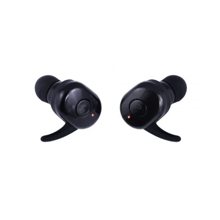 Esperanza EH225K TWS Cardera mustad in-ear Bluetooth 5.0 juhtmevabad kõrvaklapid mikrofoniga, laadimiskarbiga ja punase taustvalgustusega, kõnedele ja muusikakuulamiseks