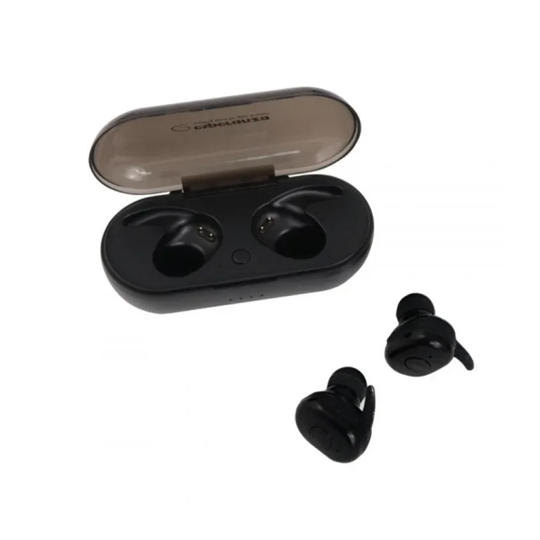 Esperanza EH225K TWS Cardera mustad in-ear Bluetooth 5.0 juhtmevabad kõrvaklapid mikrofoniga, laadimiskarbiga ja punase taustvalgustusega, kõnedele ja muusikakuulamiseks