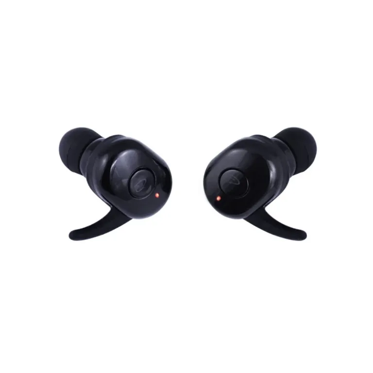 Esperanza EH225K TWS Cardera mustad in-ear Bluetooth 5.0 juhtmevabad kõrvaklapid mikrofoniga, laadimiskarbiga ja punase taustvalgustusega, kõnedele ja muusikakuulamiseks