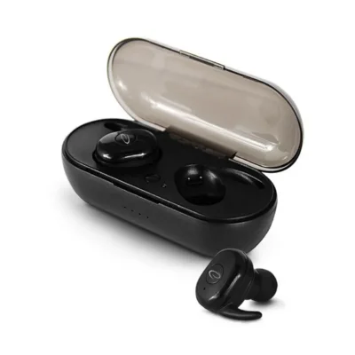 Esperanza EH225K TWS Cardera mustad in-ear Bluetooth 5.0 juhtmevabad kõrvaklapid mikrofoniga, laadimiskarbiga ja punase taustvalgustusega, kõnedele ja muusikakuulamiseks