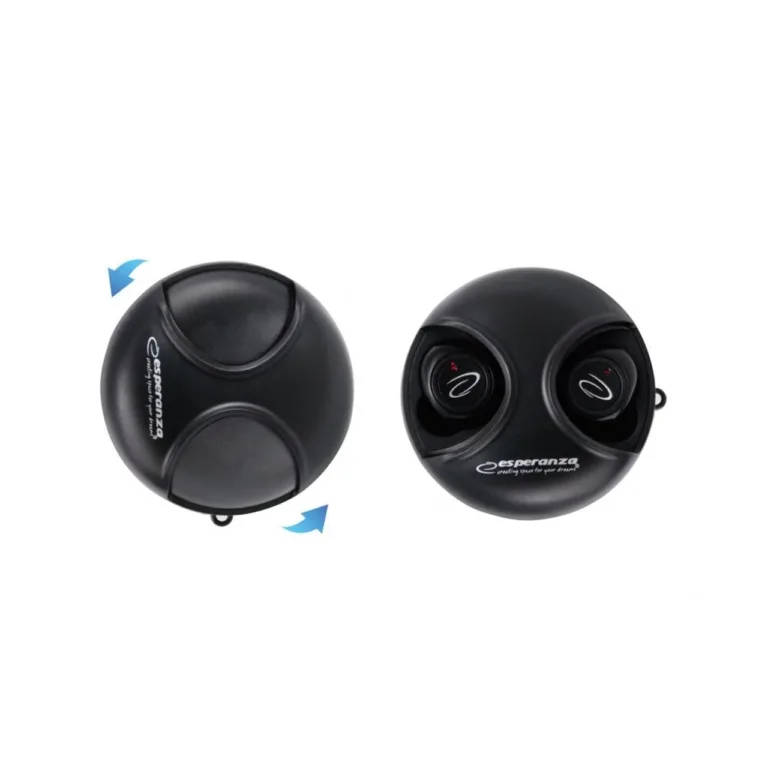 Esperanza EH228K juhtmevabad Bluetooth 5.0 mustad kõrvasisesed kõrvaklapid mikrofoniga, laadimiskarbi ja puutetundliku juhtimisega, muusika ja kõnede jaoks