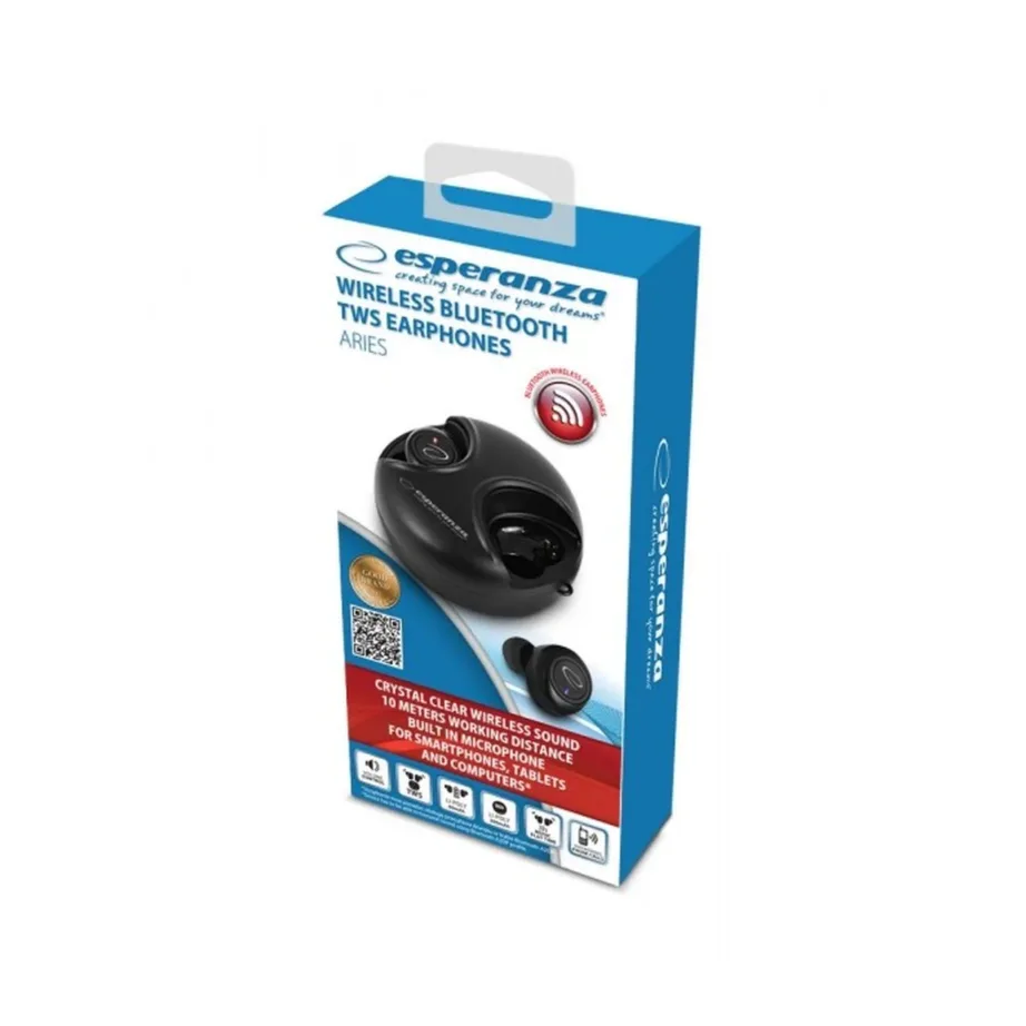 Esperanza EH228K juhtmevabad Bluetooth 5.0 mustad kõrvasisesed kõrvaklapid mikrofoniga, laadimiskarbi ja puutetundliku juhtimisega, muusika ja kõnede jaoks – 4