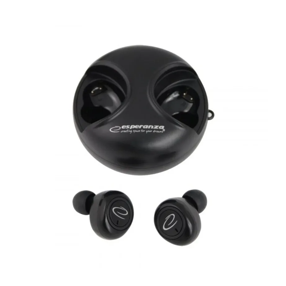 Esperanza EH228K juhtmevabad Bluetooth 5.0 mustad kõrvasisesed kõrvaklapid mikrofoniga, laadimiskarbi ja puutetundliku juhtimisega, muusika ja kõnede jaoks – 8