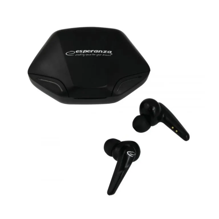 Esperanza EH231K mustad juhtmevabad in-ear kõrvaklapid Bluetooth 5.0 laadimiskarbiga, puutetundlik juhtimine, muusika ja kõnede jaoks