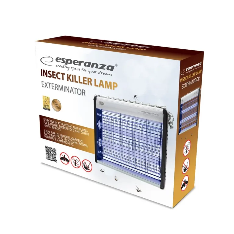 Esperanza EHQ003 12W UV putukalamp, 255x75x250 mm, siseruumidesse, must