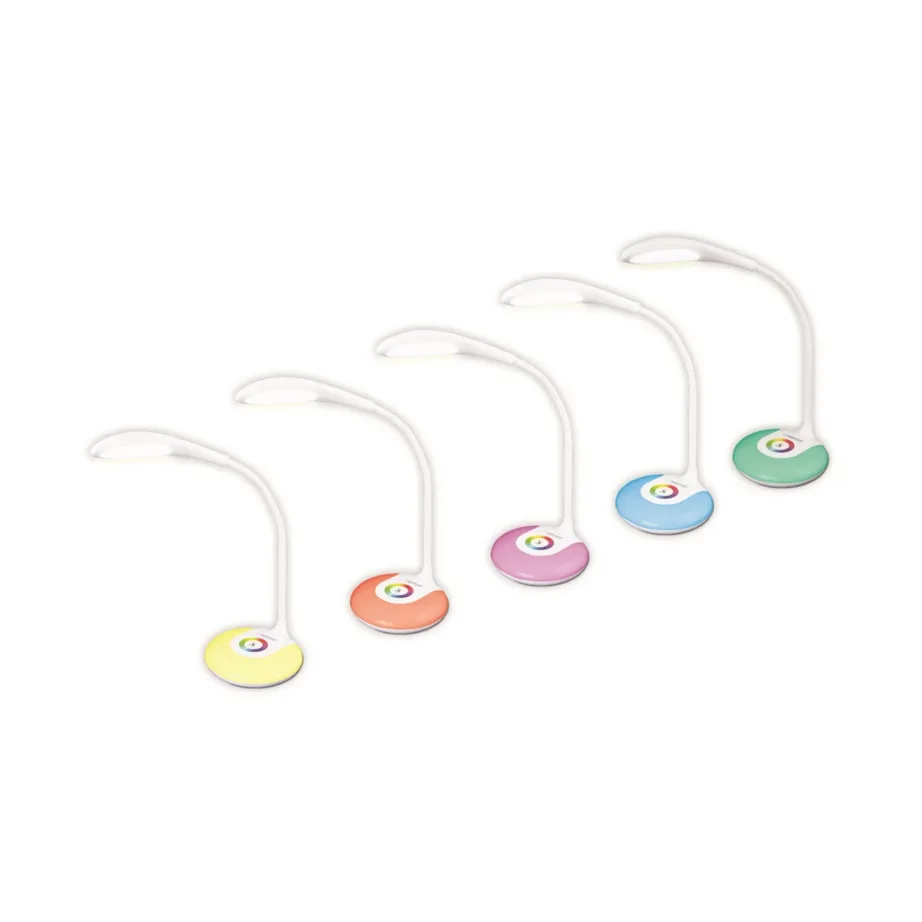 Esperanza ELD102 3W valge LED laualamp, painduv vars, puutetundlik juhtimine, aku/USB, värvimuutev öövalgus - 11
