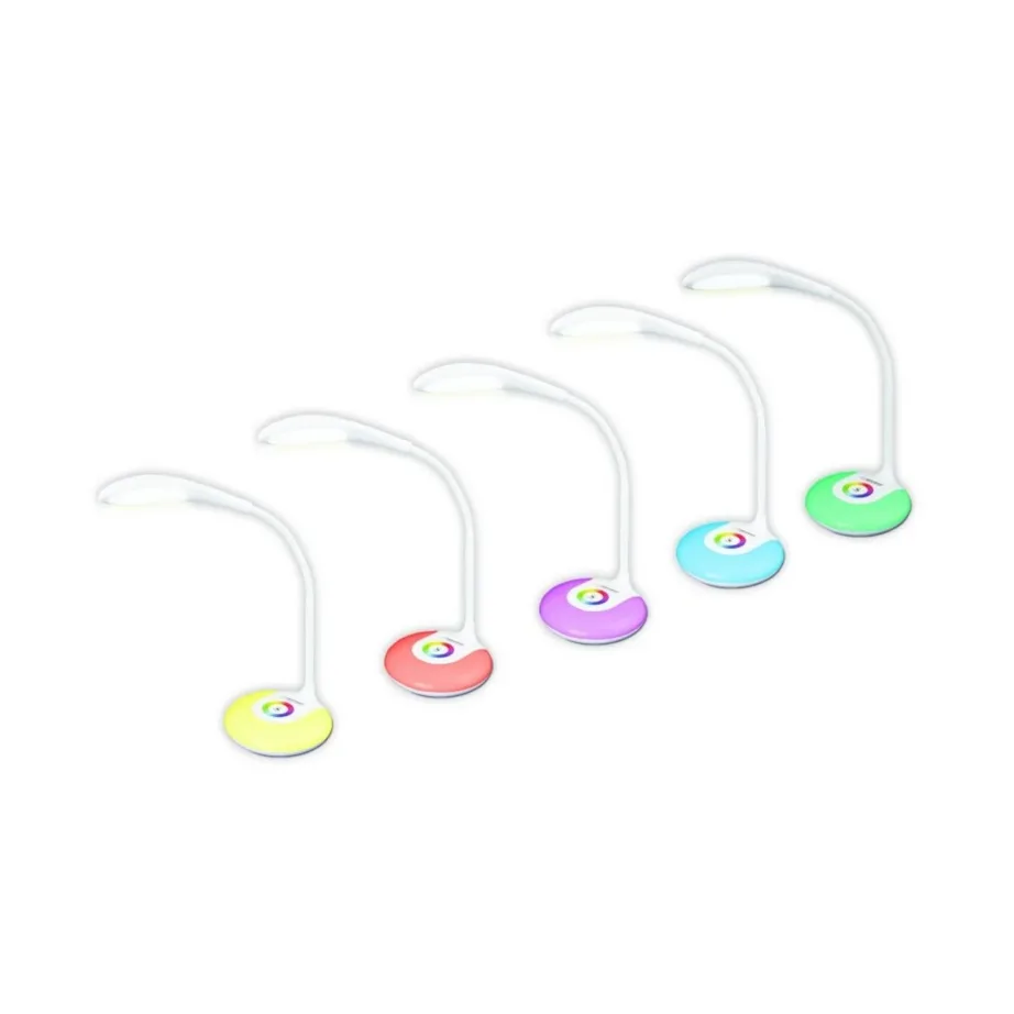 Esperanza ELD102 3W valge LED laualamp, painduv vars, puutetundlik juhtimine, aku/USB, värvimuutev öövalgus - 6