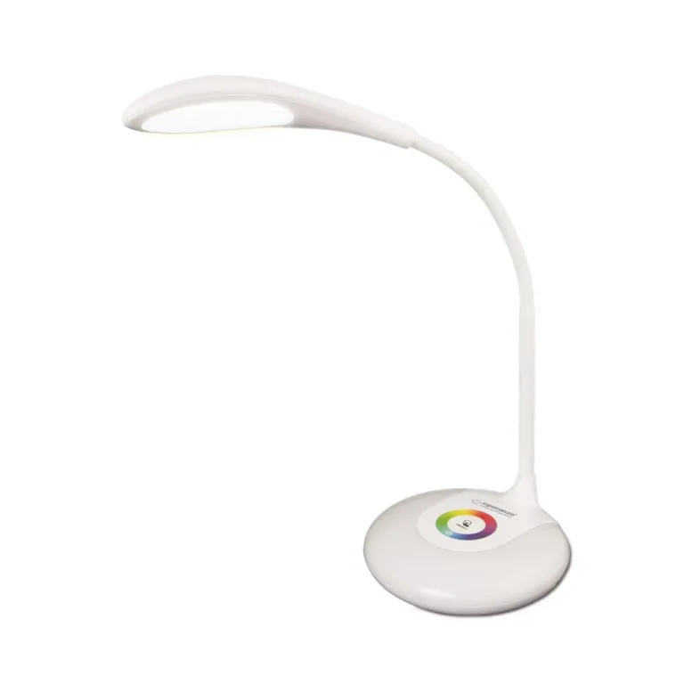 Esperanza ELD102 3W valge LED laualamp, painduv vars, puutetundlik juhtimine, aku/USB, värvimuutev öövalgus