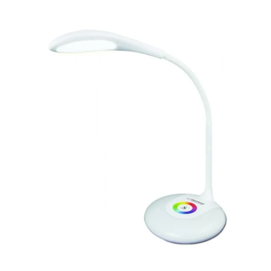 Esperanza ELD102 3W valge LED laualamp, painduv vars, puutetundlik juhtimine, aku/USB, värvimuutev öövalgus