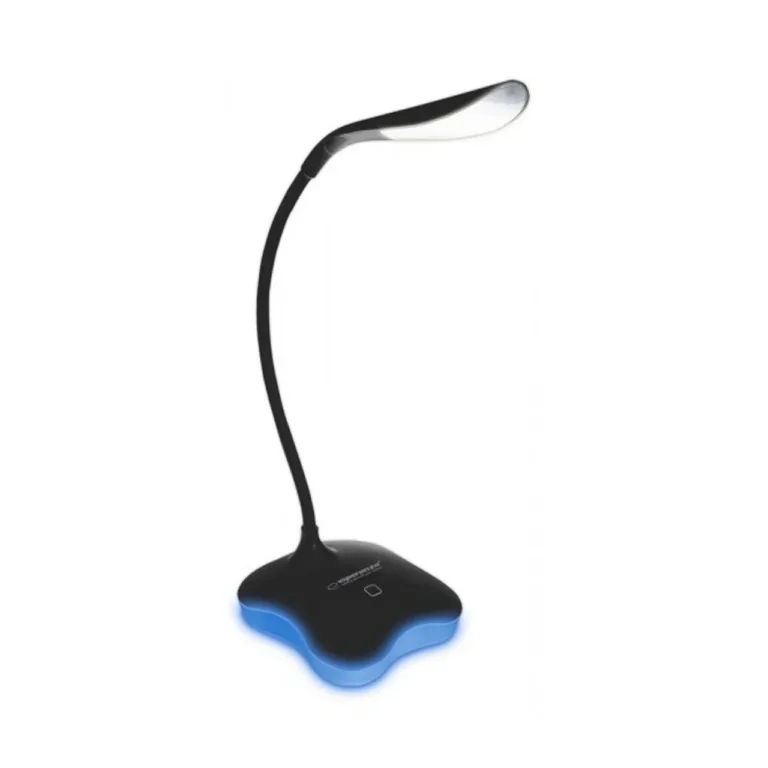 Esperanza ELD105K must 3W LED laualamp, 3-astmeline puutetundlik heleduse reguleerimine, USB/4xAAA toide, painduv vars