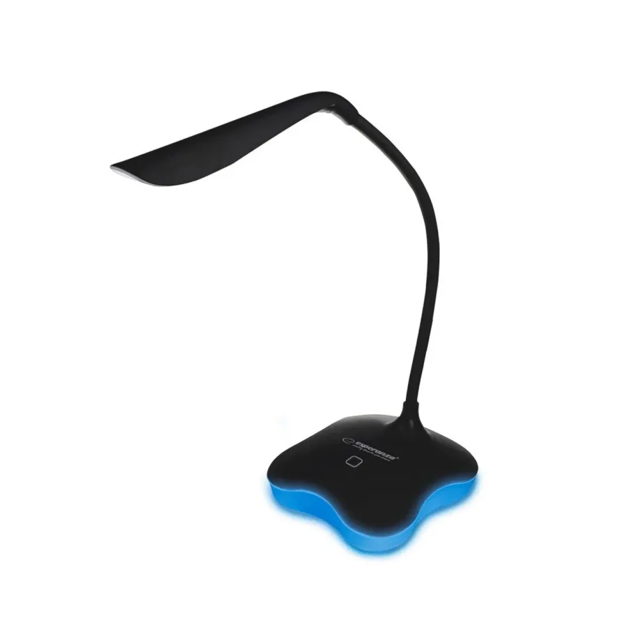 Esperanza ELD105K must 3W LED laualamp, 3-astmeline puutetundlik heleduse reguleerimine, USB/4xAAA toide, painduv vars – 7