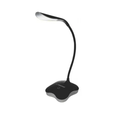 Esperanza ELD105K must 3W LED laualamp, 3-astmeline puutetundlik heleduse reguleerimine, USB/4xAAA toide, painduv vars