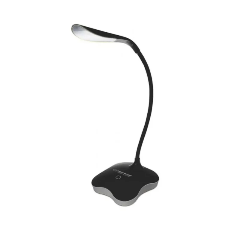Esperanza ELD105K must 3W LED laualamp, 3-astmeline puutetundlik heleduse reguleerimine, USB/4xAAA toide, painduv vars