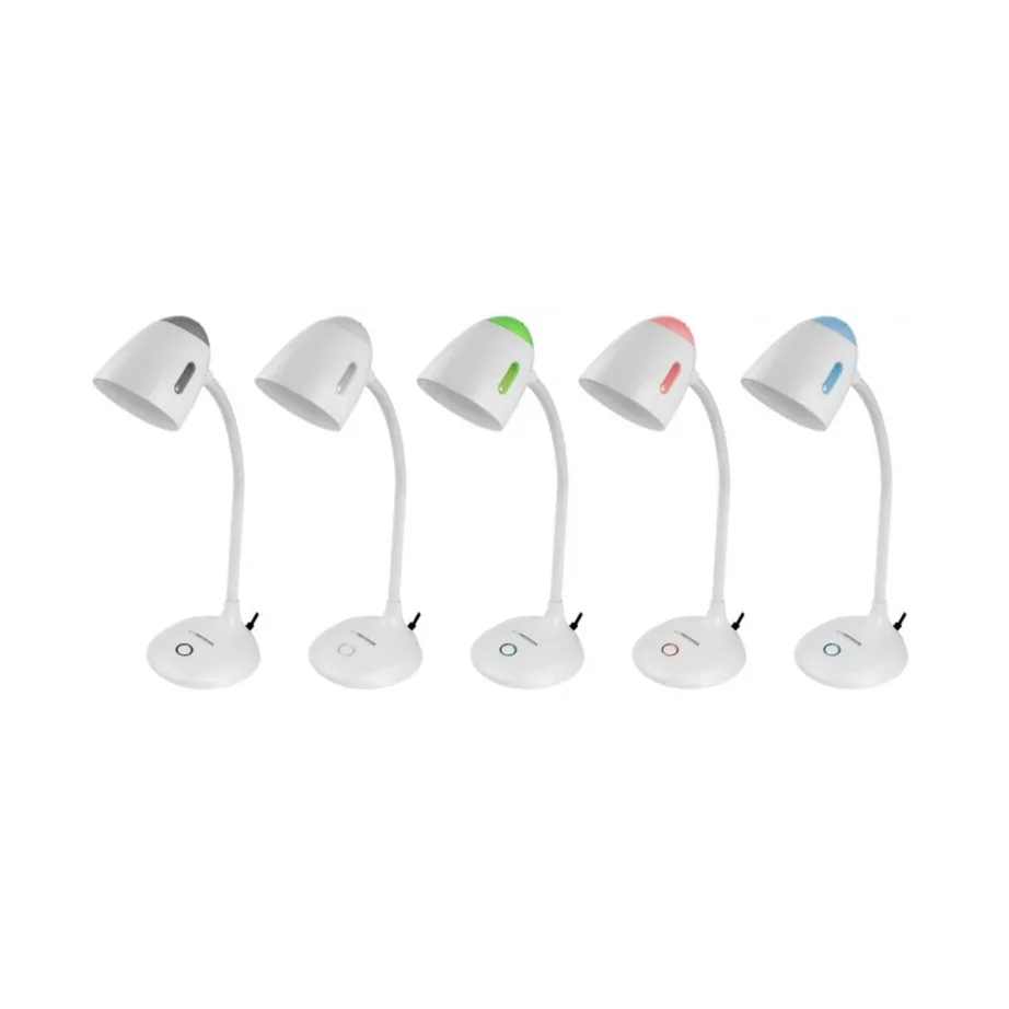 Esperanza ELD110W valge E27 sokliga laualamp, 12 W LED, painduva varre ja lülitiga, 47 cm – 3