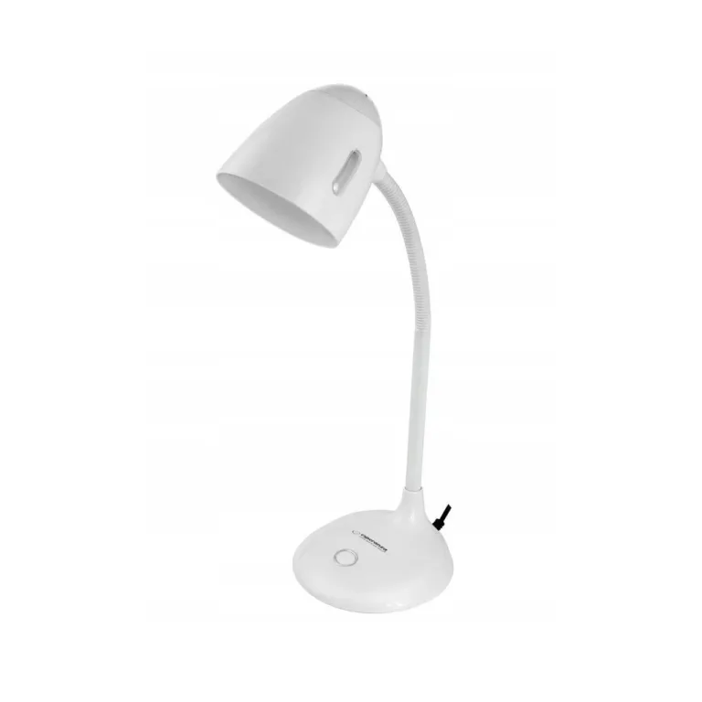 Esperanza ELD110W valge E27 sokliga laualamp, 12 W LED, painduva varre ja lülitiga, 47 cm