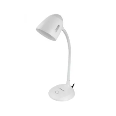 Esperanza ELD110W valge E27 sokliga laualamp, 12 W LED, painduva varre ja lülitiga, 47 cm