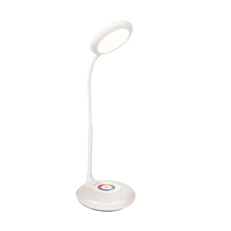 Esperanza ELD117 valge LED 3W painduv laualamp puutetundliku juhtimise ja RGB valgusega, USB/AAA toitega