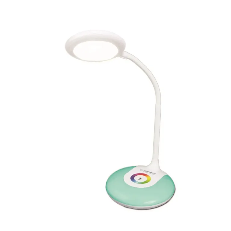 Esperanza ELD117 valge LED 3W painduv laualamp puutetundliku juhtimise ja RGB valgusega, USB/AAA toitega