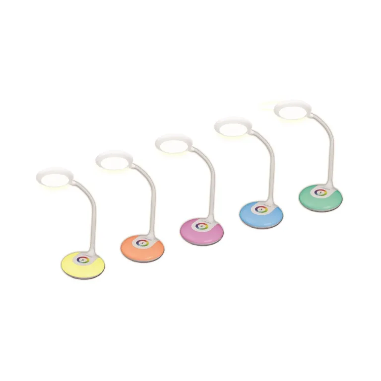 Esperanza ELD117 valge LED 3W painduv laualamp puutetundliku juhtimise ja RGB valgusega, USB/AAA toitega