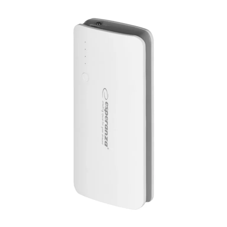 Esperanza EMP106WE Radium 8000 mAh hall/valge akupank, 3 USB väljundit, micro-USB laadimisega, 142x63x24 mm
