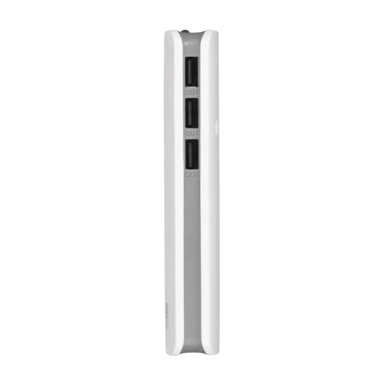 Esperanza EMP106WE Radium 8000 mAh hall/valge akupank, 3 USB väljundit, micro-USB laadimisega, 142x63x24 mm