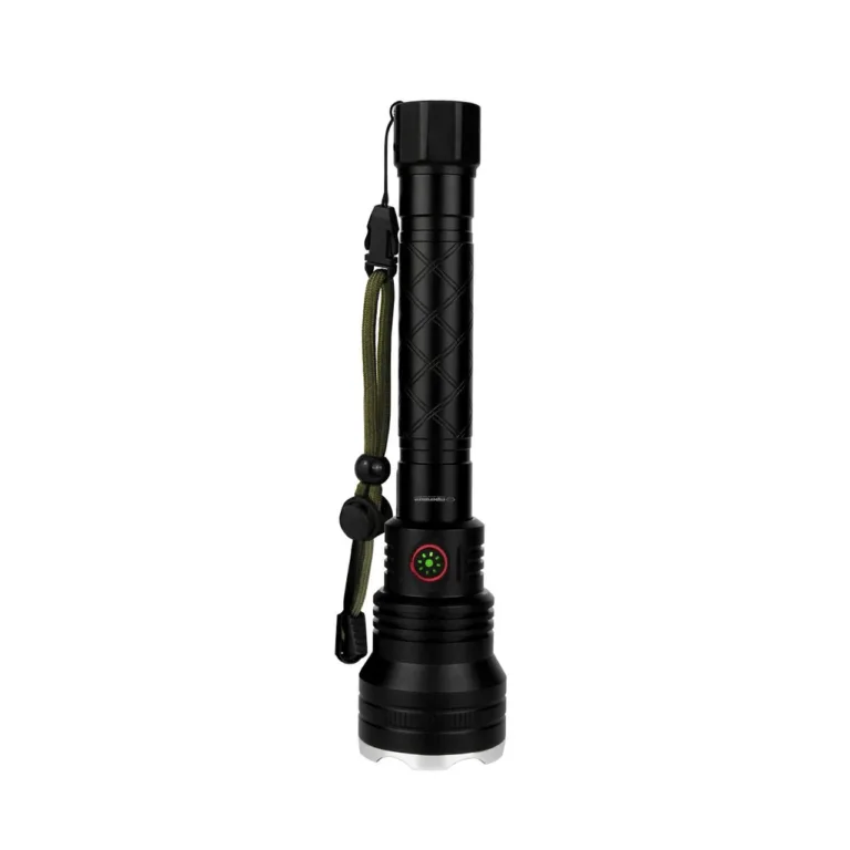 Esperanza EOT068 240 mm must alumiiniumist laetav LED-taskulamp, 1000 lm, 500 m valguskaugus, USB-C