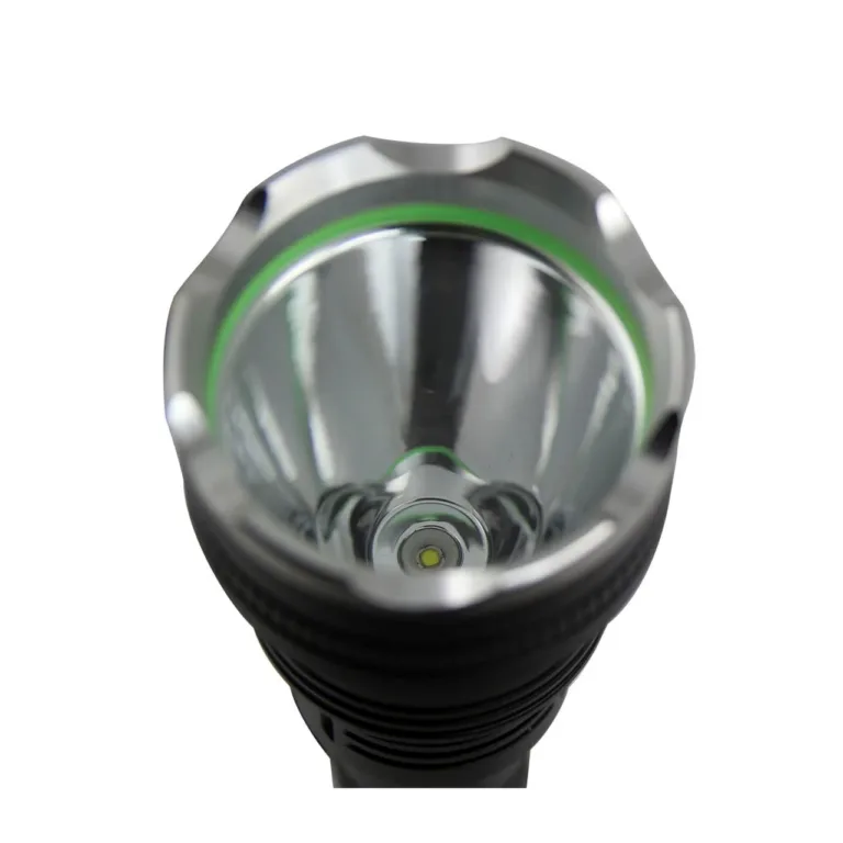 Esperanza EOT068 240 mm must alumiiniumist laetav LED-taskulamp, 1000 lm, 500 m valguskaugus, USB-C