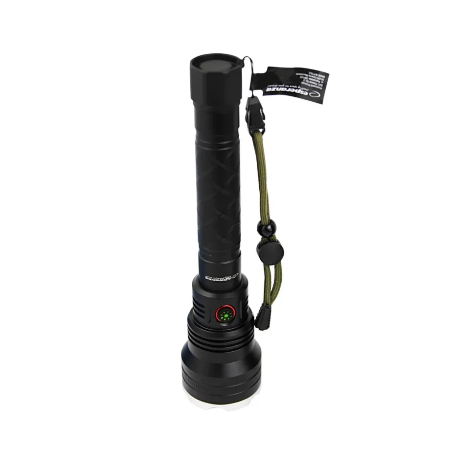 Esperanza EOT068 240 mm must alumiiniumist laetav LED-taskulamp, 1000 lm, 500 m valguskaugus, USB-C – 6