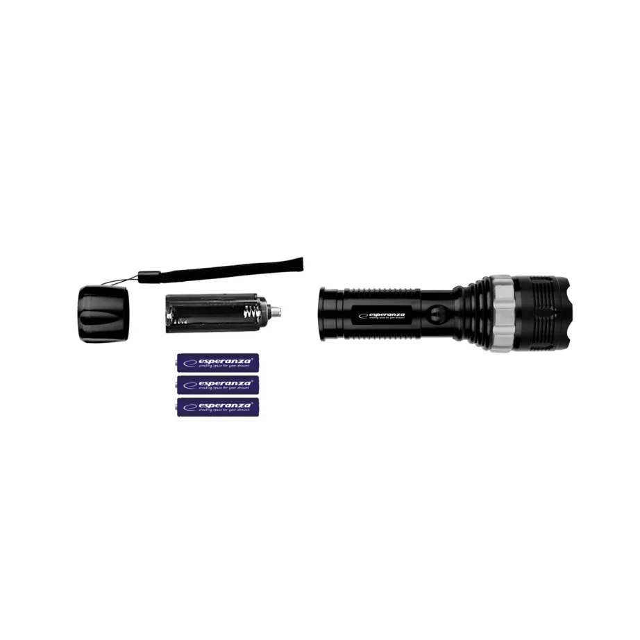 Esperanza EOT071 160 mm must LED-taskulamp, 60 lm, 100 m valguskaugus, plastikust korpus, 3 x AAA patareiga - 4