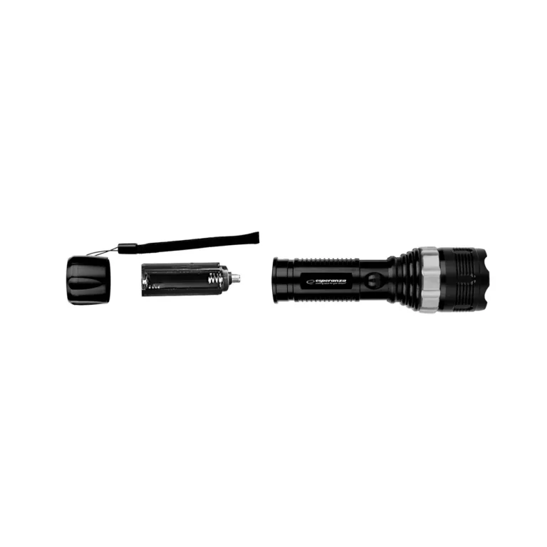 Esperanza EOT071 160 mm must LED-taskulamp, 60 lm, 100 m valguskaugus, plastikust korpus, 3 x AAA patareiga