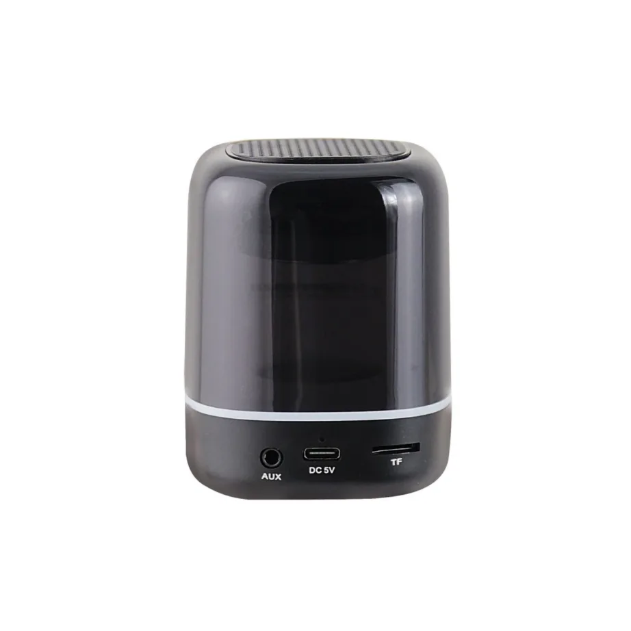 Esperanza EP154 must Bluetooth 5.0 3W silindrikujuline kaasaskantav kõlar LED-valgustuse, FM-raadio ja MicroSD toega – 3