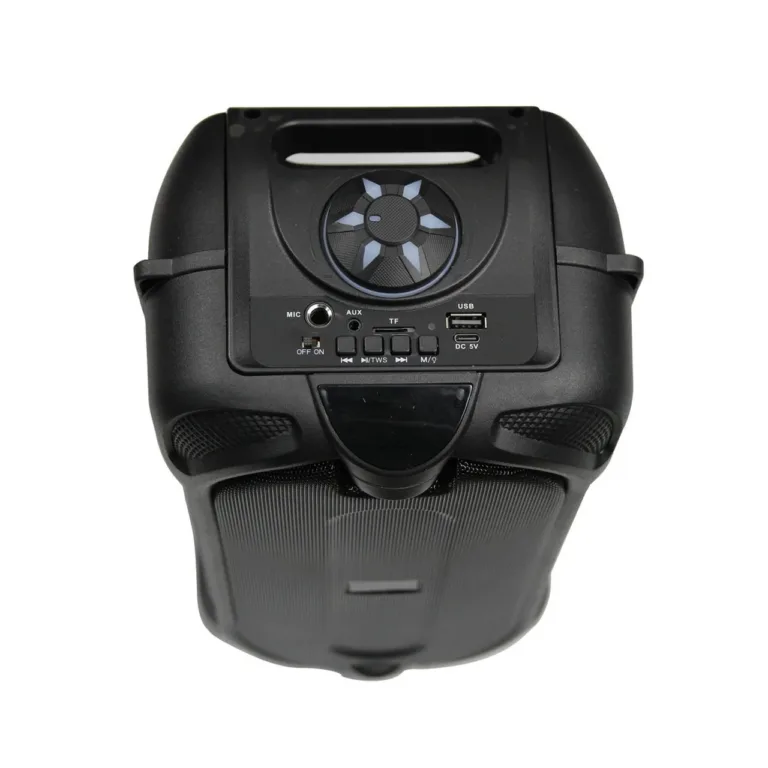Esperanza EP157 10W Bluetooth 5.0 FM-raadio ja LED RGB must juhtmevaba kõlar, 185x150x398 mm, aku 5 h, MicroSD-tugi