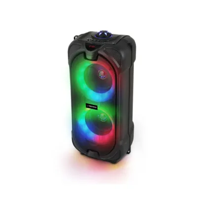 Esperanza EP157 10W Bluetooth 5.0 FM-raadio ja LED RGB must juhtmevaba kõlar, 185x150x398 mm, aku 5 h, MicroSD-tugi