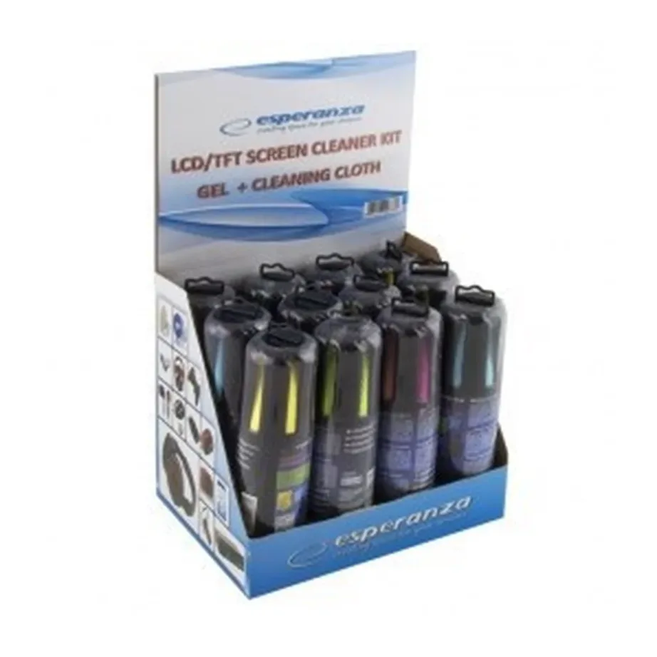 Esperanza ES122M 150 ml alkoholivaba puhastusgeel ja 20 cm mikrokiudlapp ekraanidele, mitmevärviline – 5