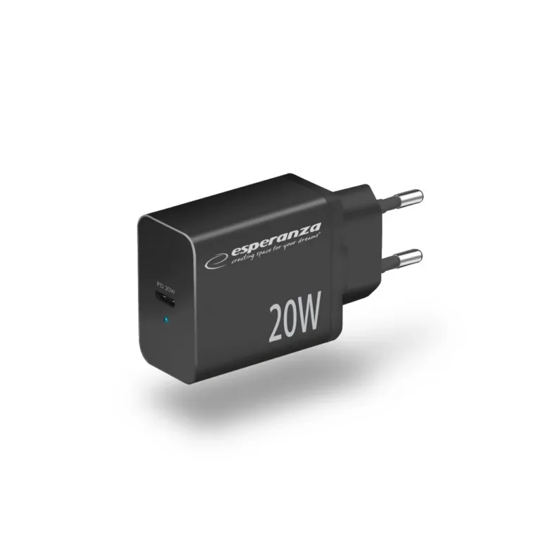 Esperanza EZC104K 20W USB-C must kiirlaadija ülepinge- ja ülekuumenemiskaitsega