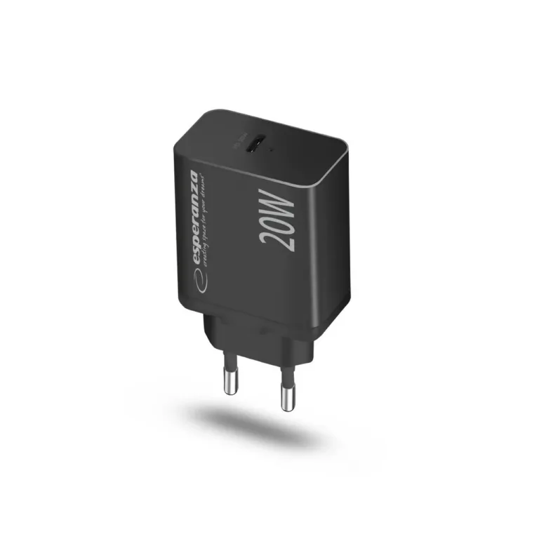 Esperanza EZC104K 20W USB-C must kiirlaadija ülepinge- ja ülekuumenemiskaitsega