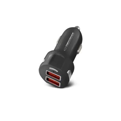 Esperanza EZC110K 36W must auto USB laadija 2xUSB QC3.0 (12–24V) sigaretisüütajasse
