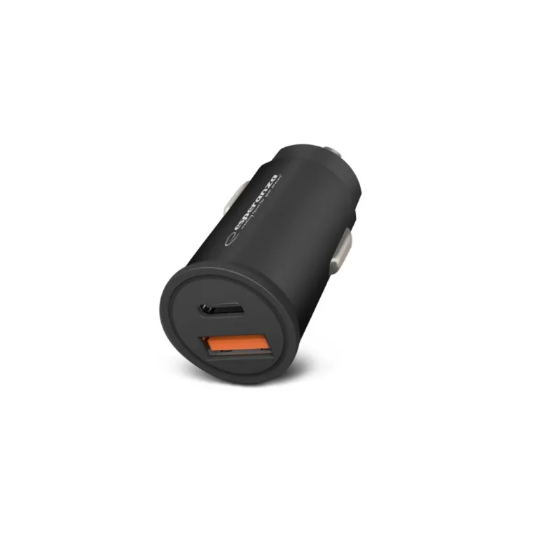 Esperanza EZC111K 20W must autolaadija, USB-C ja USB-A kiirlaadimisega, sobib nutitelefonile ja tahvelarvutile