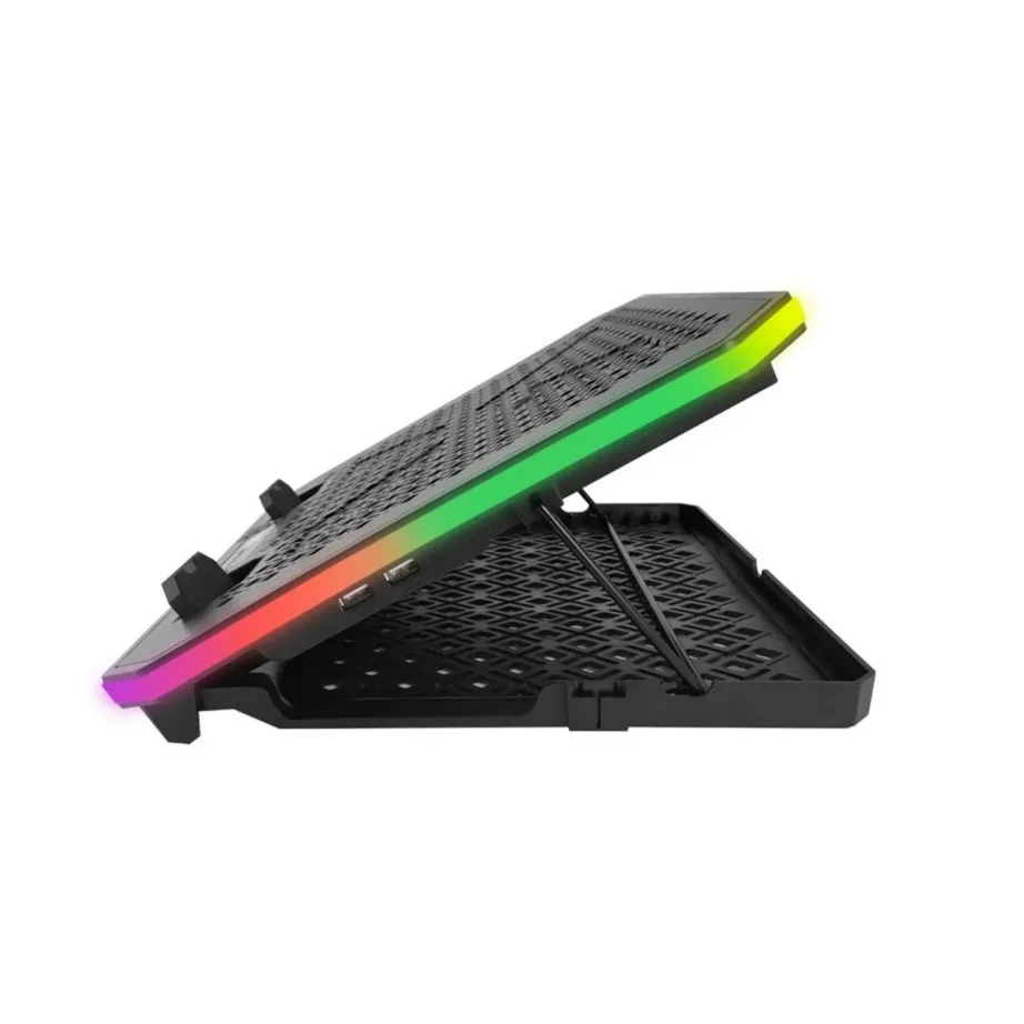 Esperanza GALERNE EGC109 19″ must sülearvuti jahutusalus LCD-ekraani, 6 ventilaatori, RGB valgustuse ja 6-astmelise kõrgusreguleerimisega – 2