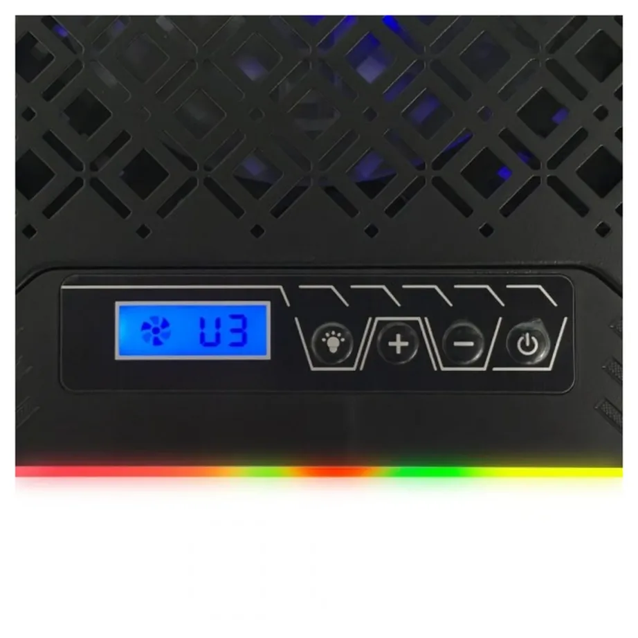 Esperanza GALERNE EGC109 19″ must sülearvuti jahutusalus LCD-ekraani, 6 ventilaatori, RGB valgustuse ja 6-astmelise kõrgusreguleerimisega – 4