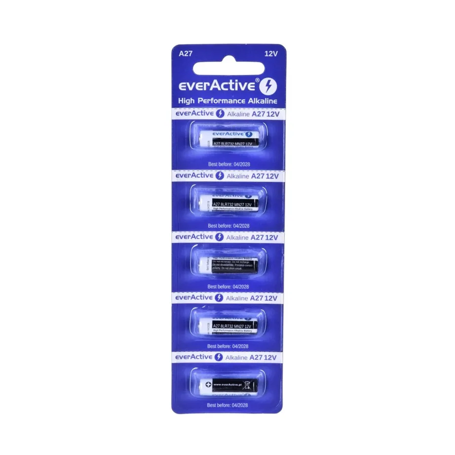 everActive 27A5BL 12V leelispatarei, silindriline, 5 tk komplektis