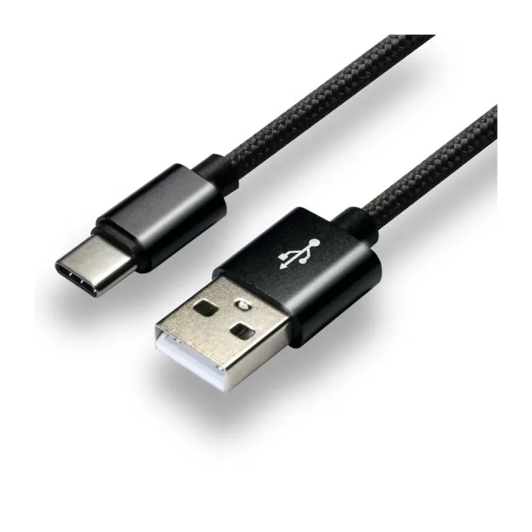 everActive CBB-1CB 1m must USB-A–USB-C 3A kiirlaadimiskaabel, punutud, USB 2.0