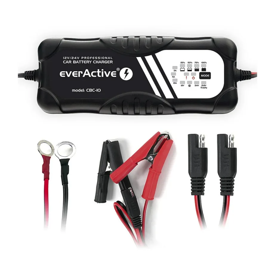 everActive CBC-10 12V/24V 10A must automaatne akulaadija pliiakudele, 220-240V – 3