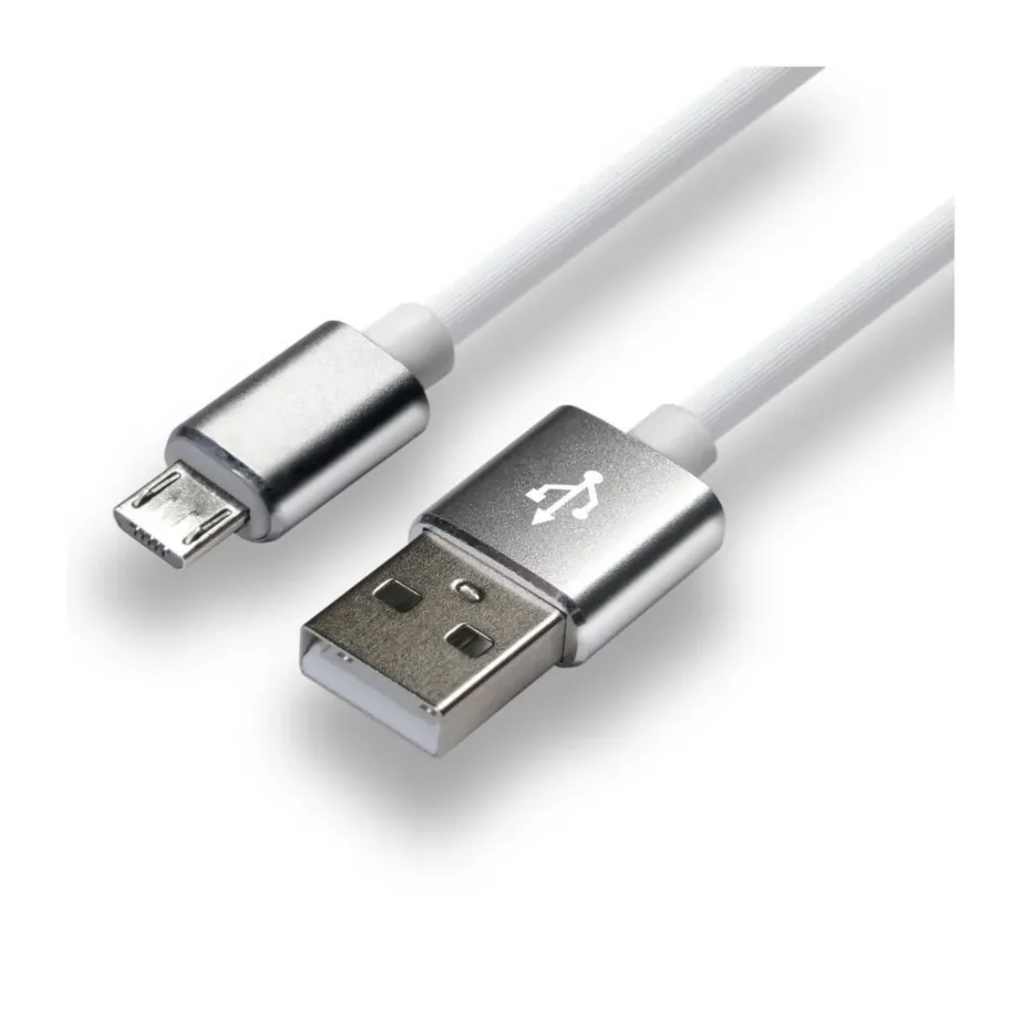 everActive CBS-1MW 1m valge silikoonist USB 2.0 kaabel, 2.4A kiire laadimine ja andmeedastus, micro USB