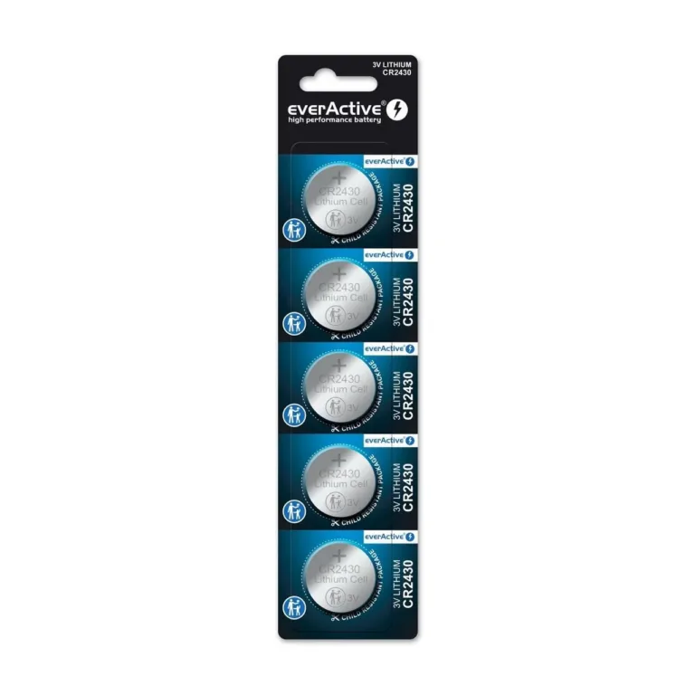 everActive CR2430 3V 24,5x3 mm liitium-nööppatarei, 5 tk blisterpakendis