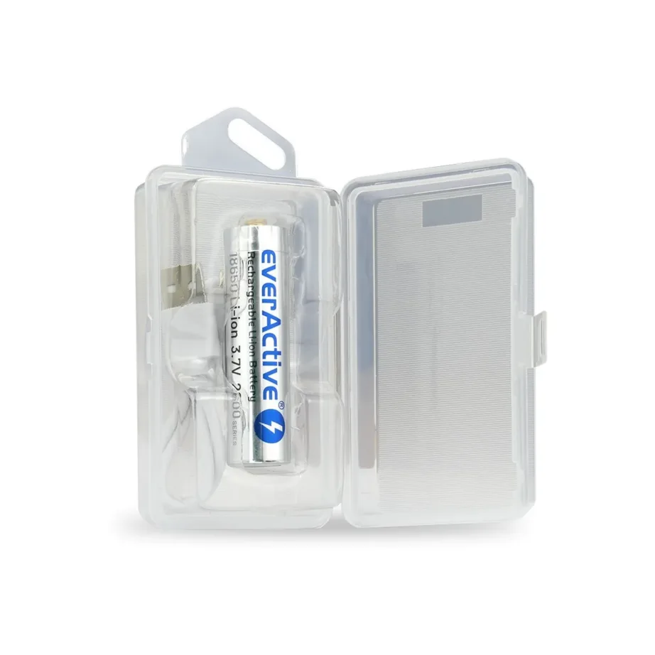 everActive EV18650-26M 3.7V 2600mAh Li-Ion laetav aku micro-USB laadimise ja kaitsega, 18×70,2mm, plastkarbis – 4