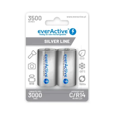 everActive EVHRL14-3500 NiMH 3500mAh laetav C-tüüpi aku, 2 tk komplekt, 1.2V
