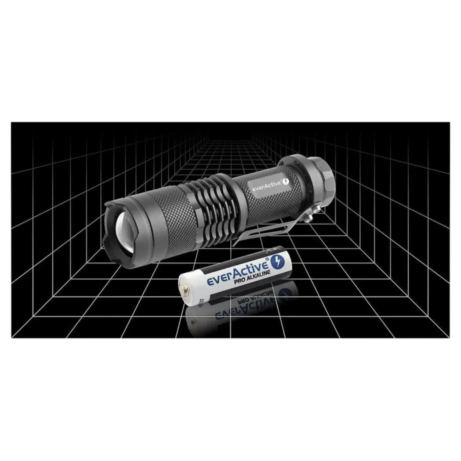 everActive FL-180 Bullet 200 lm IPX4 must alumiiniumist LED-taskulamp, 94 mm, 2,6 cm pea – 8